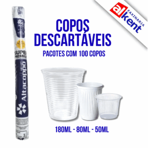 Copo Plástico Descartável Super Premium Altacoppo - Vários tamanhos: 50ml, 80ml e 180ml