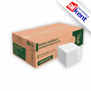 Papel Higiênico Interfolhado Cai-Cai FD Folha Dupla IPEL Indaial com 8.000 folhas