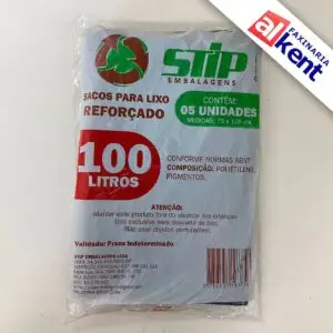 Saco de Lixo Preto 100L 75x105 (5 unidades)