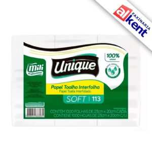 Papel Interfolhado Mili 113 SOFT 20gr 2 Dobras 100% Celulose 1.000 Folhas FS 20x23