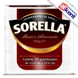 Guardanapo de Papel Sorella Folha Simples 22x23 com 50 unidades
