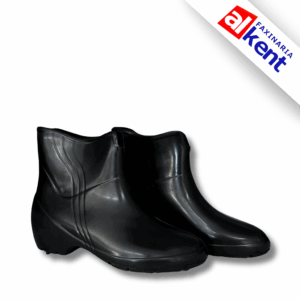Bota Galocha PVC Feminina Preta Cano Curto PAT - Numeração nas variações