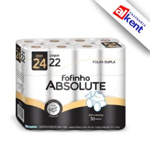Papel Higiênico ABSOLUTE Fofinho FD Folha Dupla Pacote (24 rolos - 30m)