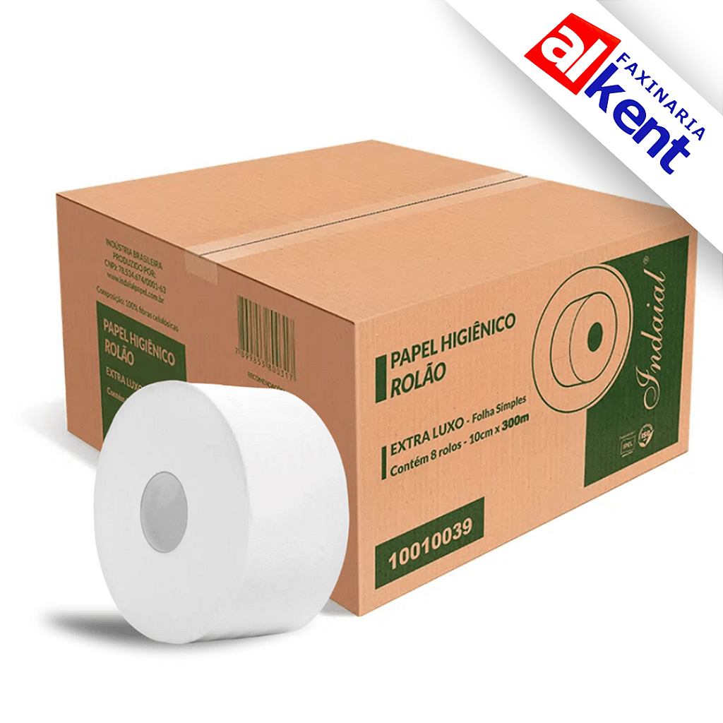 Papel Higiênico Rolão FS Folha Simples ELX IPEL Indaial (8 rolos x 300m)
