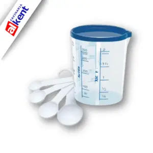 Kit Copo Medidor 400ml + 4 Colheres Medida Certa 400ml